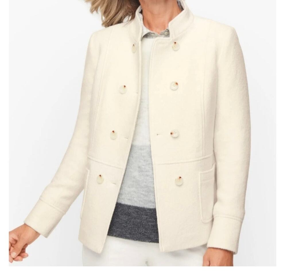 NWOT Talbots Berkshire Wool Blend Jacket Cream women Size 4P